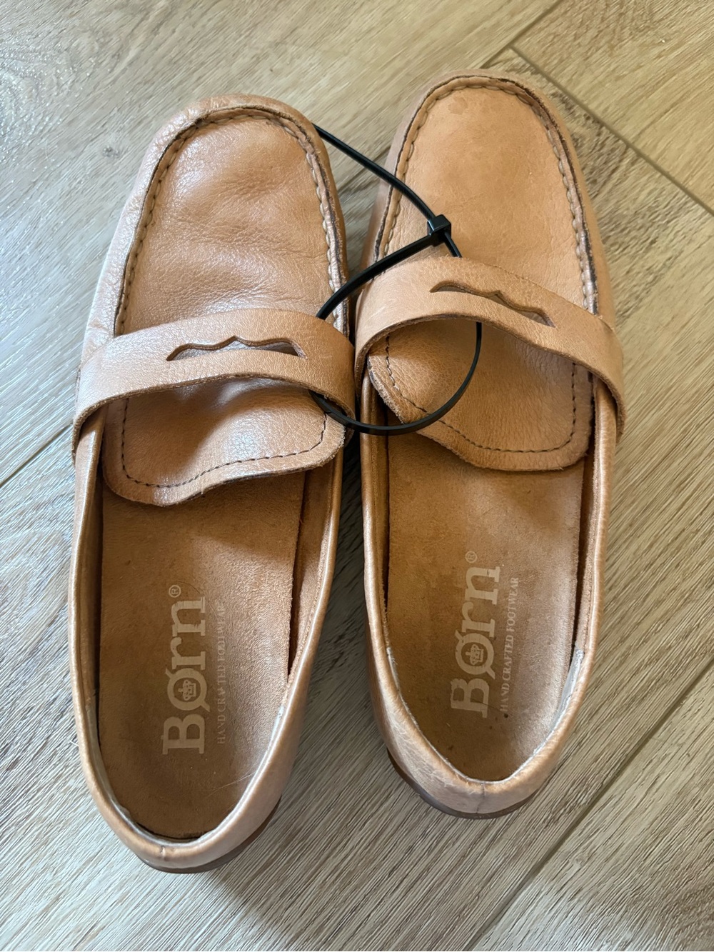 Born Tan Melinda Leather Slip-On Penny Loafers